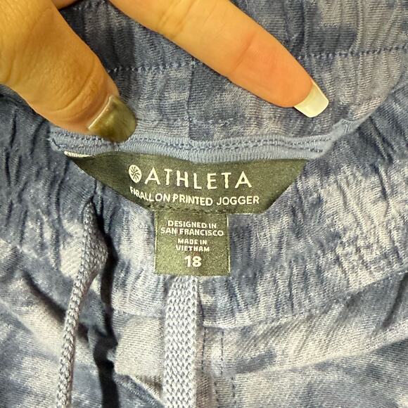 NEW Athleta Farallon Jogger Plus Size 18 Violet Tie Dye Drawstring Athleisure - Picture 9 of 10